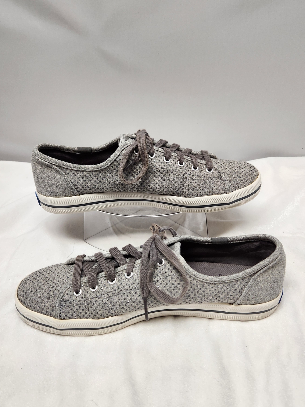 Keds Women's Heather Gray Knit Lace-Up Sneakers